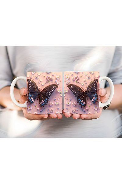 Evion Butterfly Shaped 3D Design Ceramic Mug - Gift Mug