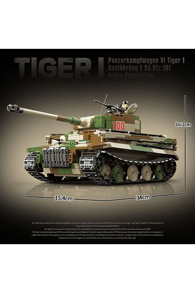 GSF 2276PCS WW2 Military World War II Tiger Heavy Tank I (Early Type) Collect Model Decorations Build...