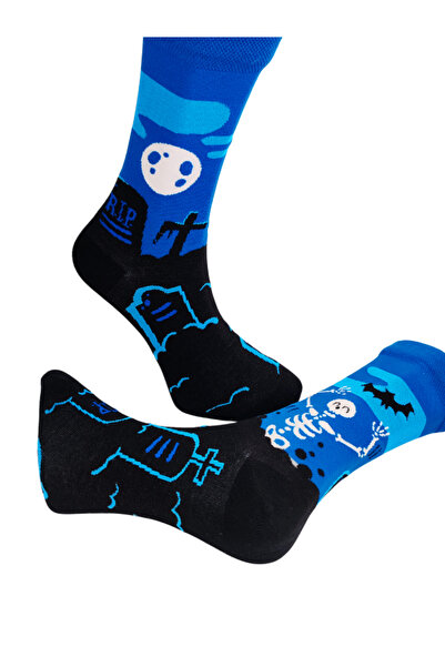 Shuttle Park Унисекс чорапи до глезена с шарени шарки и мотиви от вносна специална серия RIP Skeleton