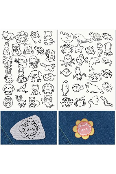 Choice AECH03-09341 50 قطعة أنماط تطريز قابلة للذوبان في الماء لحيوانات البحر...