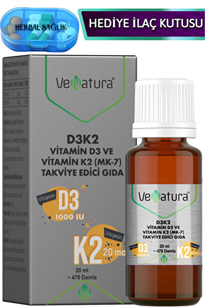 VeNatura D3k2 Menaquinon 7 Damla 20 ml
