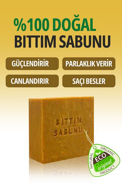DEM LOVİNG 100% Natural Bıttım Soap - 110Gr, Suitable for Dandruff and Hair Loss (1 Piece)