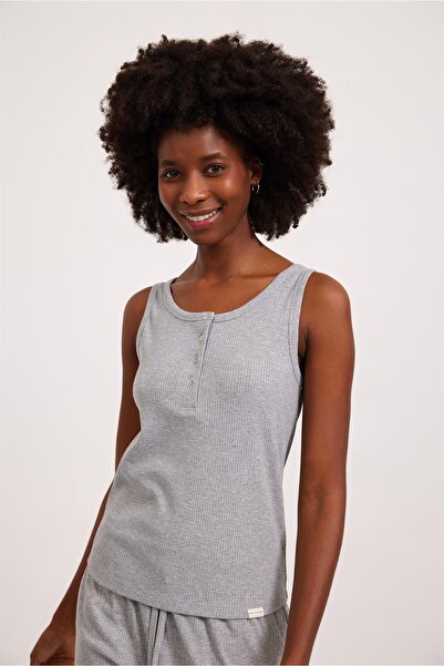 Katia&Bony Γκρι-Μελανζ Γυναικείο Σαλόνι Εσωρούχο - με κουμπιά