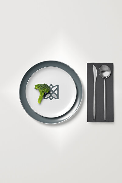 MARİTSA Servetel de servire din 6 piese - Seria cu textura de catifea Afumat ...