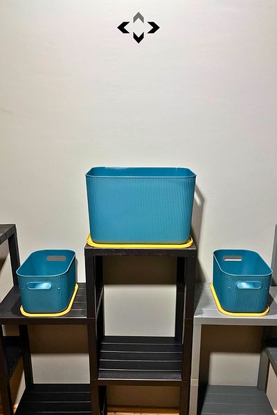 LİGROUND Scandinavian Tripply Green 3-Piece 6 Lt & 21 Lt Storage Box with Lid - Organizer - Decorative Box