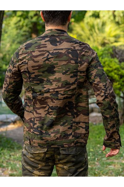 BY SRT Τζιν μπουφάν με σχέδιο Military Commando Camouflage
