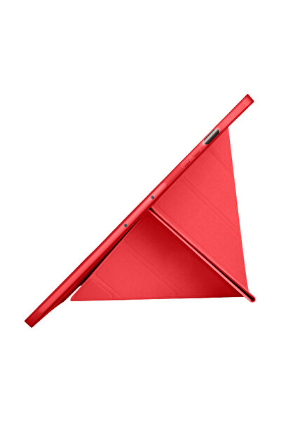 Fuchsia Galaxy Tab S10 Plus Uyumlu 12,4 Inç Kılıf Akıllı Kalem Bölmeli Standlı Tri Folding Smart Kıl