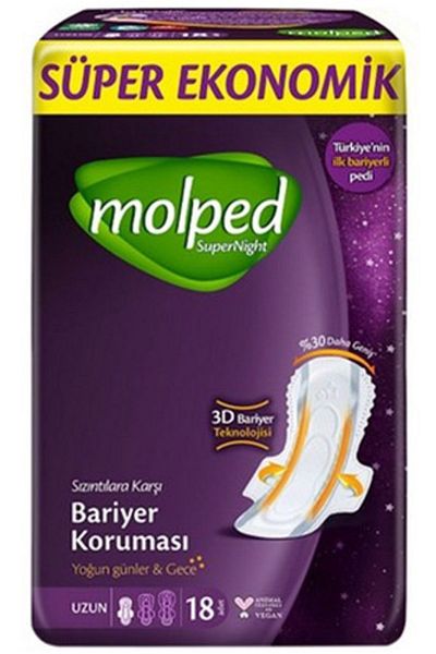 Molped Super Night Super Economical Long 18 Pack Hygienic Pads