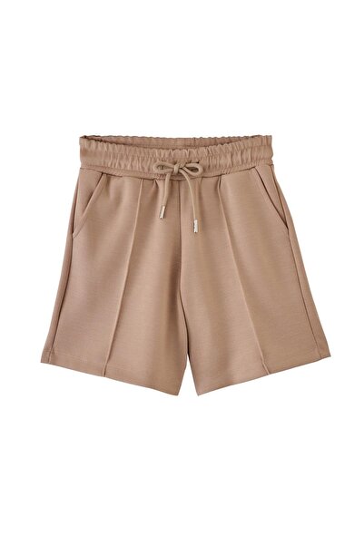 Katia&Bony Boy's Beige Colored Tie Waist Shorts