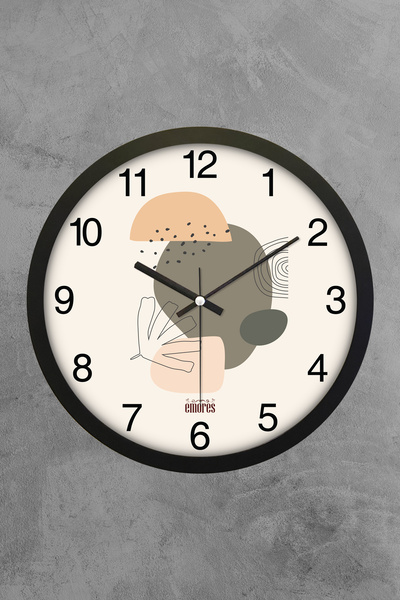 EMORES 30 CM GERÇEK CAM SESSİZ MEKANİZMA DEKORATİF DUVAR SAATİ