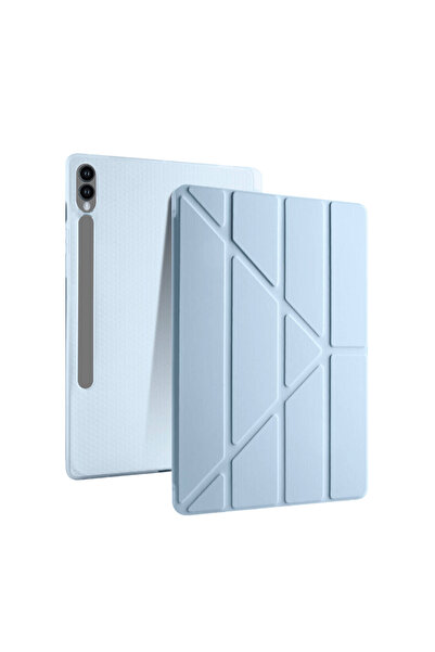 Fuchsia Galaxy Tab S10 Plus Uyumlu 12,4 Inç Akıllı Kalem Bölmeli Standlı Tri Folding Smart Kılıf