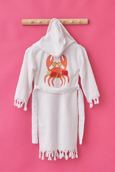 Katia&Bony Crab Printed Girl's Bathrobe Peshtemal