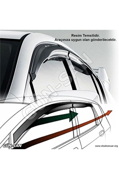 urunpark Tempra Tipo Krom Cam Rüzgarlığı Rüzgarlık Mugen Tip 4'lü