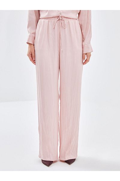 LC Waikiki Satin Women's Trousers with Elastic Waist