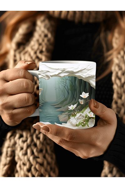 Evion Scenic Shaped Full Size 3D Design Ceramic Mug - Gift Mug