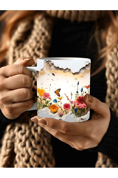 Evion Scenic Shaped Full Size 3D Design Ceramic Mug - Gift Mug