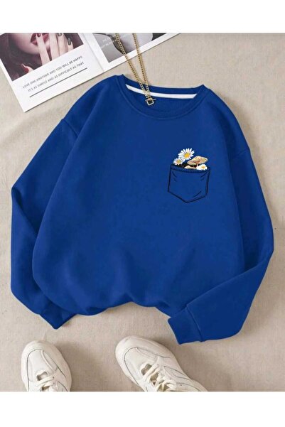 KOZİA OUTDOORS o yaka baskılı oversize unisex sweatşhirt