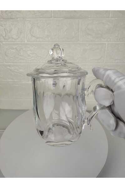 İnova Home Decor Tekli Kapaklı Cam Bitki Çayı Kupası 385 Ml.