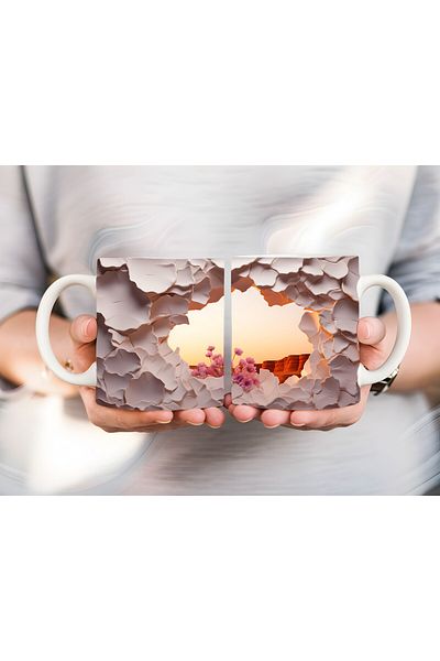 Evion Scenic Shaped Full Size 3D Design Ceramic Mug - Gift Mug