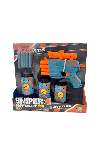 mavi su dünyası Hedefli Sniper 4 Dart Fırlatıcılı 3 Hedef Kutulu ve Tabanca