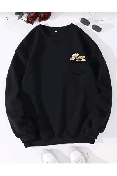 KOZİA OUTDOORS oversize unisex φούτερ με στάμπα με λαιμόκοψη