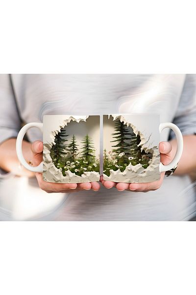 Evion Scenic Shaped Full Size 3D Design Ceramic Mug - Gift Mug