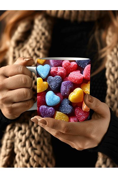 Evion Heart Printed 3D Design Ceramic Mug - Mug