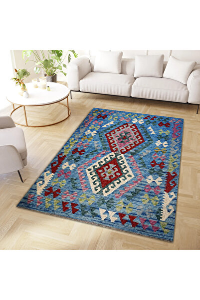 Rugs Modern Halı Συλλογή Asena με μπλε θέμα, γεωμετρικά σχήματα, μοτίβο, vint...