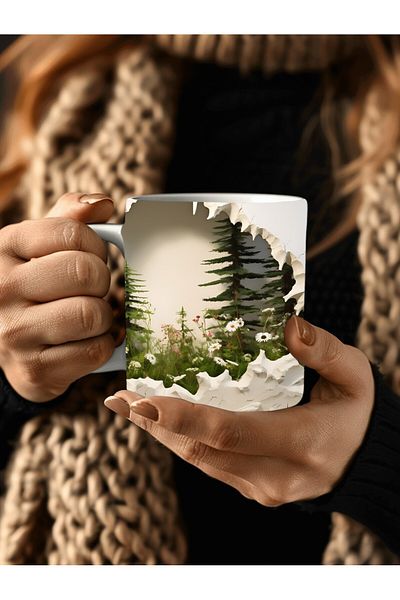 Evion Scenic Shaped Full Size 3D Design Ceramic Mug - Gift Mug