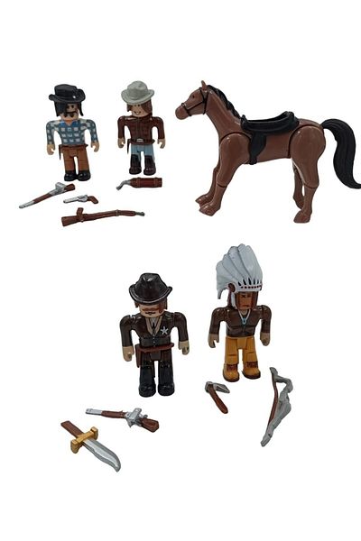 FEN TOYS روبلوكس شخصيات أمريكية أصلية حصان وملحقاتها لعبة روبلوكس محاصر 13 قطعة