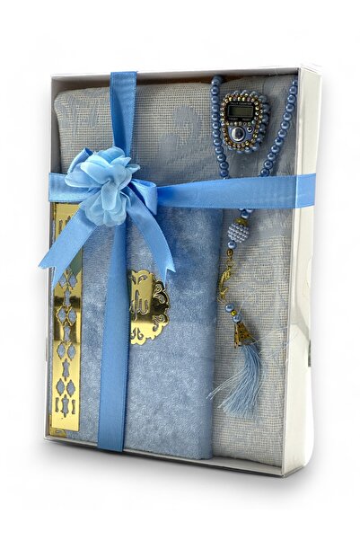 Deniz Elmasları Set covor de rugăciune cu Yasin-i Sharif, Zikirmatik și Rozar...