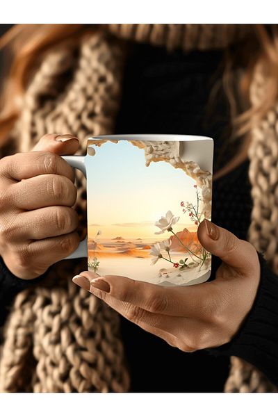 Evion Scenic Shaped Full Size 3D Design Ceramic Mug - Gift Mug