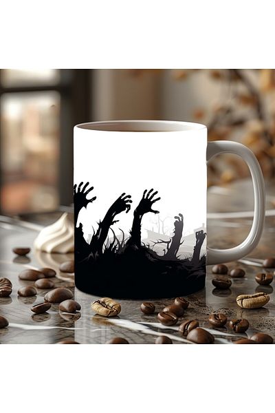 Evion Zombie Hands Shaped Full Size 3D Design Ceramic Mug - Gift Mug