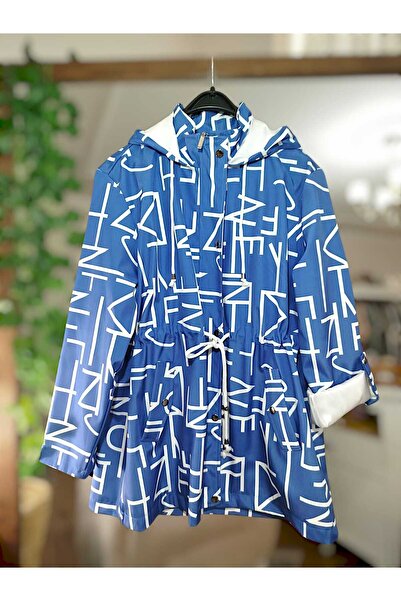 Seçkin Butik Plus Size Hooded Trench Raincoat