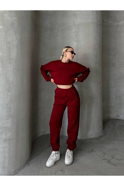DARJO COMMER Women's Oversize Tracksuit Set - Three Thread Thick Raised