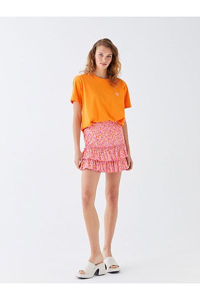 LC Waikiki Lcw Floral Women's Skirt with Elastic Waist Fast Fashion