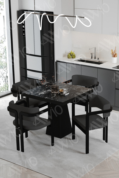 AVVİO LEXUS Lake Mdf Ayak Tokyo Demonte Sandalye 80x80 Yemek Masası Mutfak Ma...