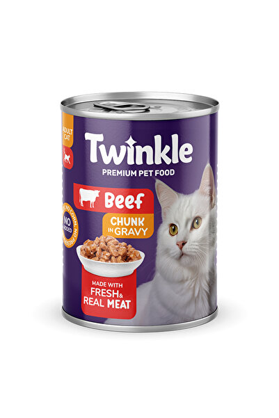 Twinkle Twinkle Sığır Parça Etli Yetişkin Kedi Maması Konserve 400 Gr.