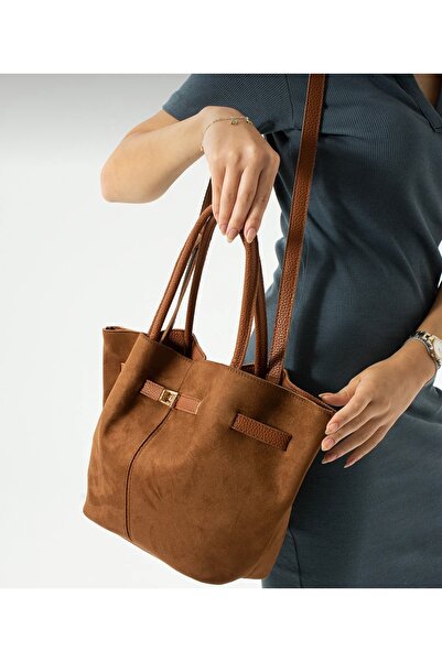 KOÇAK ÇANTA Γυναικεία τσάντα ώμου από σουέτ nubuck με μαγνήτη