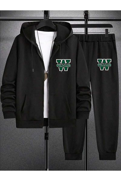 BUY CENTER Unisex Oversize Washington High Back Printed Jacket & Sweatpants Set