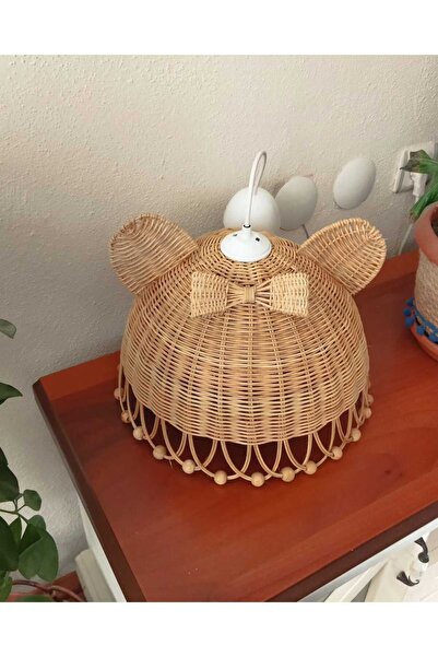 Home Panda kulaklı Fiyonklu Rattan Çocuk Odası Bohem Avize