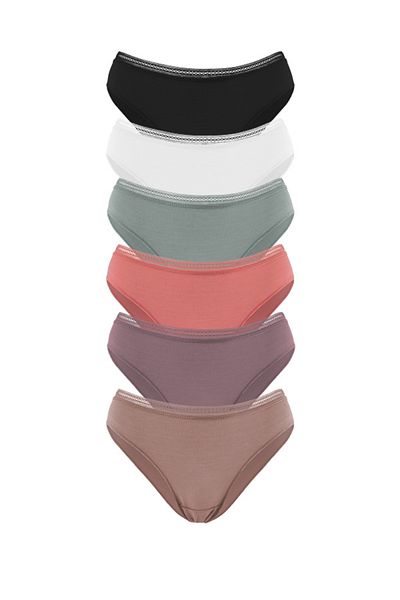 Soho Mood 6-Piece Women's Cotton Lace Bikini Slip Panties
