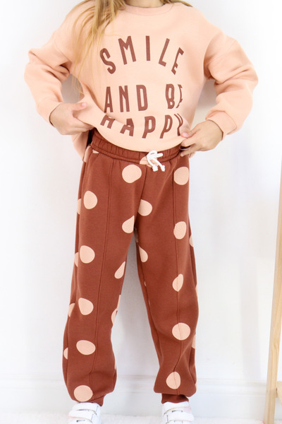 Harika KIDS Σετ φόρμας για κορίτσια Smile And Happy με στάμπα χοντρή