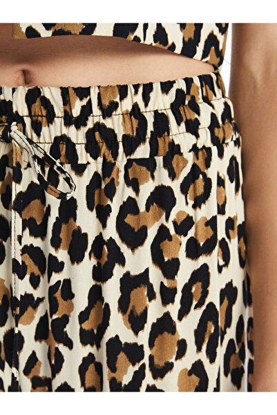 LC Waikiki Lcw Standard Fit Leopard Print Women's Trousers