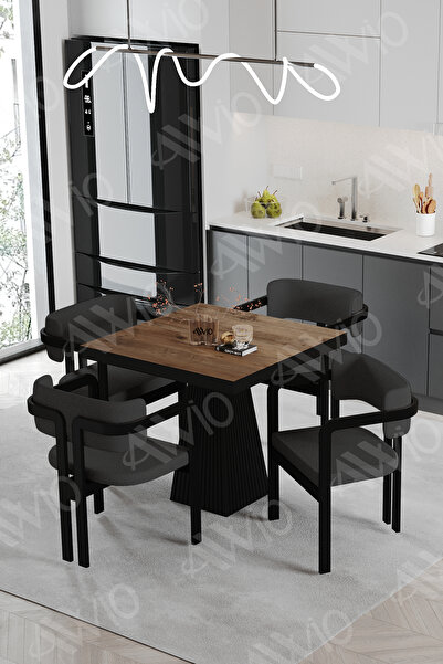 AVVİO LEXUS Lake Mdf Ayak Tokyo Demonte Sandalye 80x80 Yemek Masası Mutfak Ma...