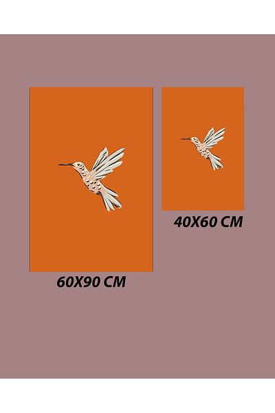 Royalte 60x90 40x60 Αντιολισθητική βάση - Σετ πατάκι μπάνιου με ψηφιακή εκτύπωση με μοτίβο πουλιών και ιβίσκου που πλένεται