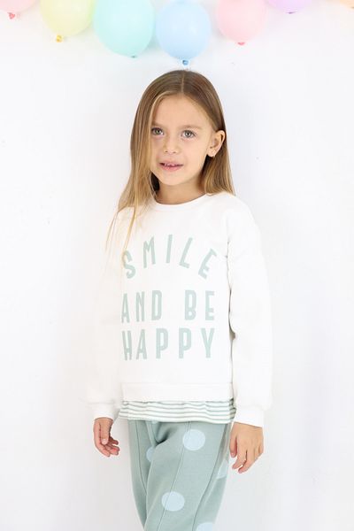 Harika KIDS Σετ φόρμας για κορίτσια Smile And Happy με στάμπα χοντρή