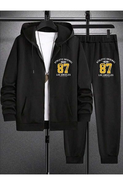 BUY CENTER Unisex Oversize Los Angales Printed Jacket & Sweatpants Set