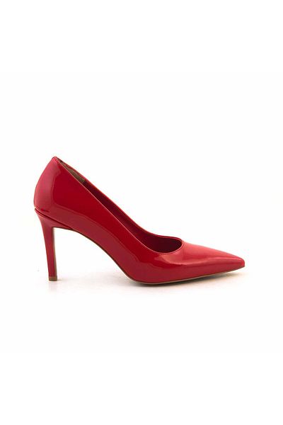 KEMAL TANCA Women's Patent Leather Red Shiny Heeled Shoes