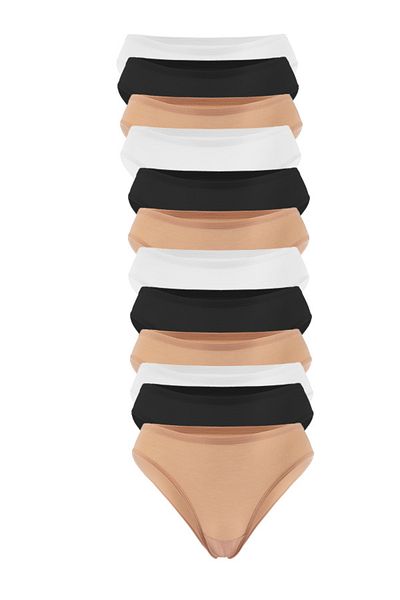 Soho Mood Pachet de 12 chiloți slip bikini din bumbac pentru femei